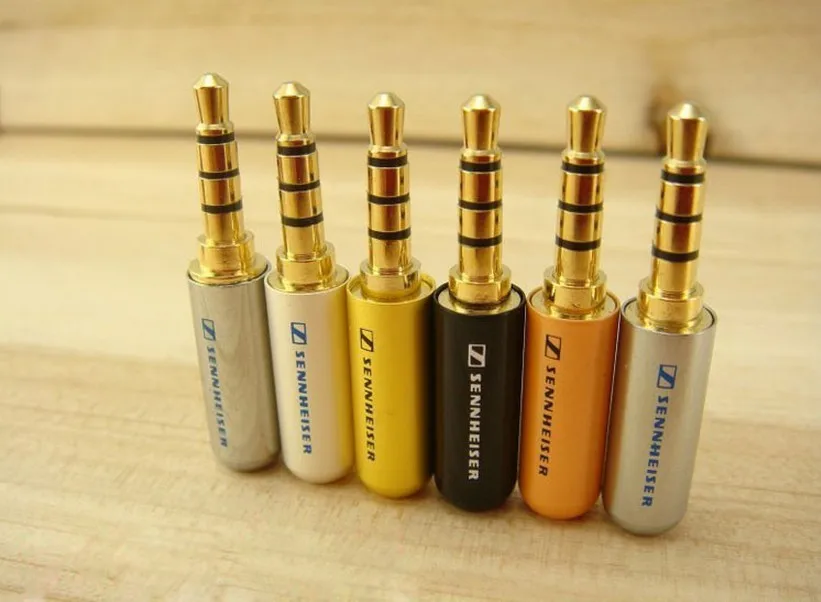 

50pcs/lot 4 Pole 3.5mm Plug Male Headphone Jack 3.5 mm Audio Connector For 4mm Cable Adapter Free Shipping