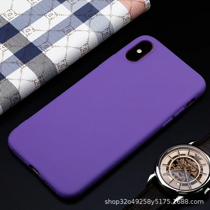 Роскошный мягкий силиконовый чехол карамельного цвета для iPhone XS Max XR X 10 8 7 6 5 S 5S 5SE 6S Plus 7Plus 8Plus 6Plus чехол для задней панели сотового телефона - Цвет: Purple