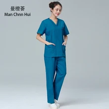 Для женщин(доктор очистки костюм медика Костюмы летняя одежда для хирургов набор, Pet доктор стоматологический для ролевых игр, медсестра, синий