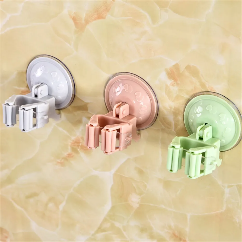 Broom Storage Rack Mop Holder Bathroom Organizer Kitchen Wall Mounted Suction Cup Hooks Umbrella Shelf4