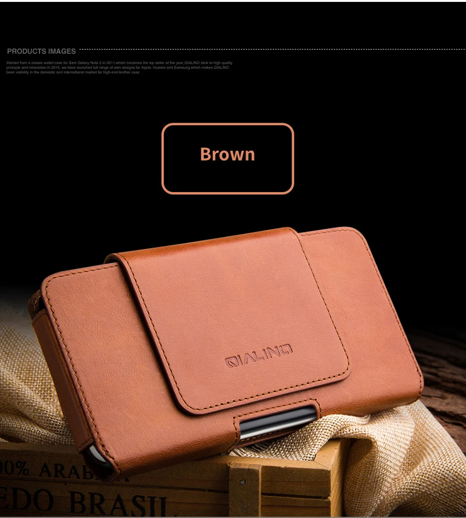 QIALINO Phone Bag Case For iPhone X Waist Belt Bag Pocket Cover for iPhone 10 luxury Genuine Leather Case for iPhone XS 5.8 inch iphone 8 plus wallet case