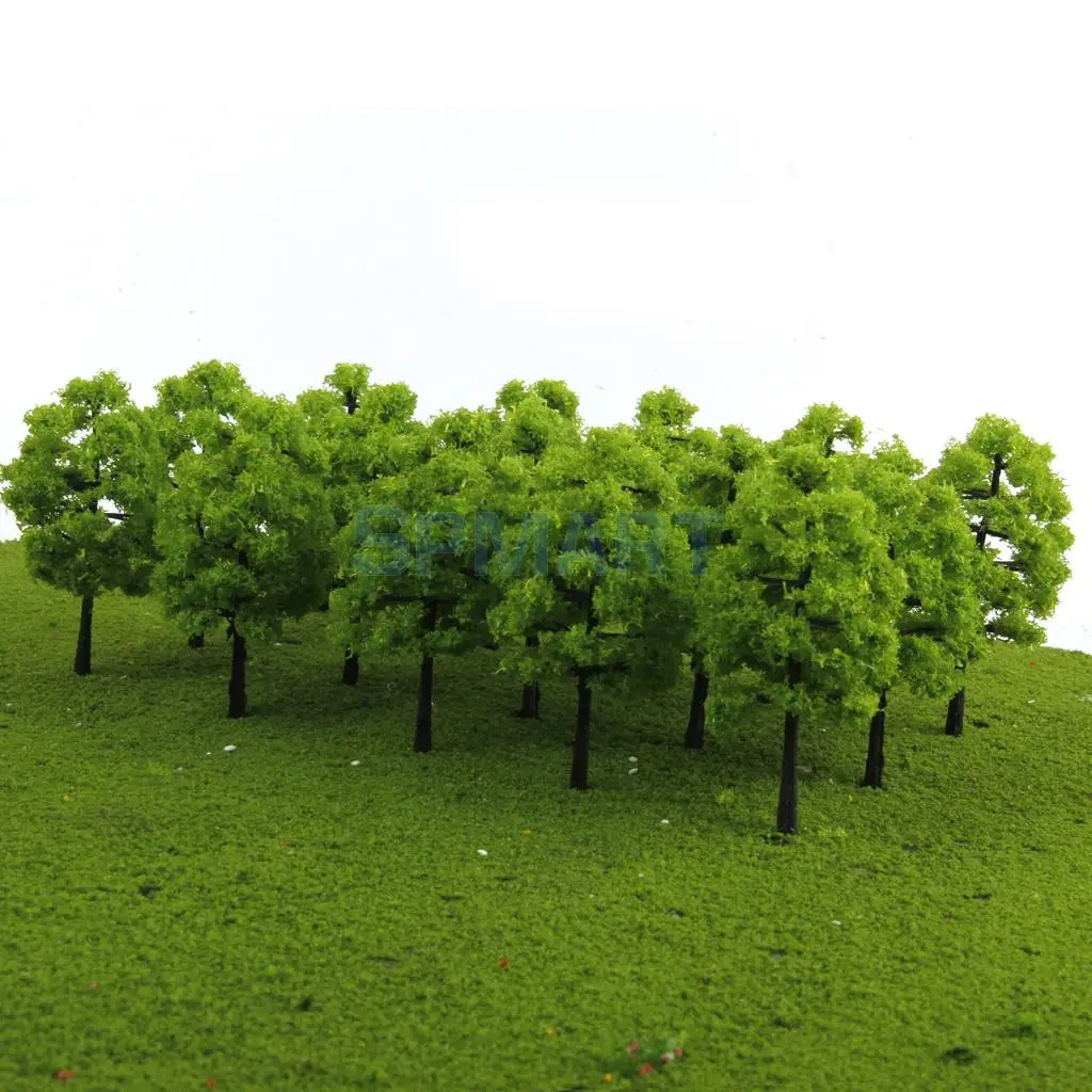 20 Dark/Light Green Trees Model Train Railway Forest Wargame Landscape HO OO