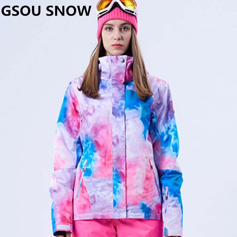

GSOU SNOW Fashion Ski Jackets Women Winter Style Ladies Snowboard Jacket Warmth Thicken Windproof Waterproof Breathable Clothes