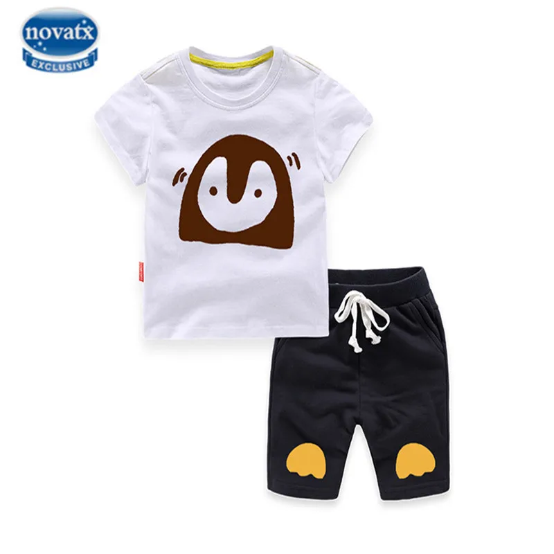 

NOVATX boys clothes sets 2017 summer children kids wear active clothing sets short sleeve t shirt + shorts boys tracksuits R8715