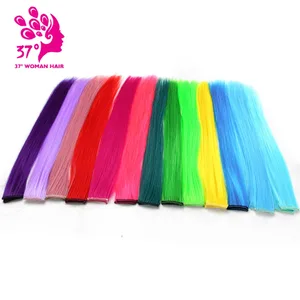 13 цветов 40 см один клип в один кусок волос Синтетические длинные прямые Ombre серый блондин красный волос штук 10 шт./лот - изображение
