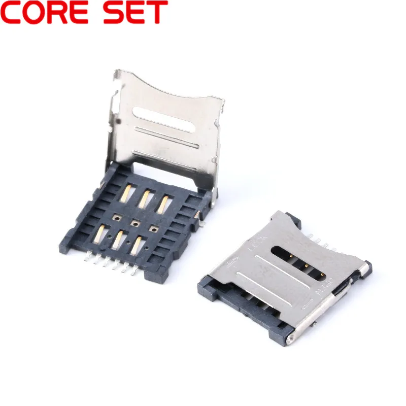 

New original 10pcs/lot clamshell Micro SIM card holder SMT 6P Micro SIM Card Connector / Memory Card Connector