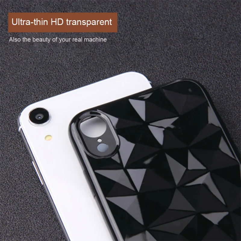 

for iPhone XS case clear diamond grain silicone TPU soft shell have logo official silicone case diamond protective cover