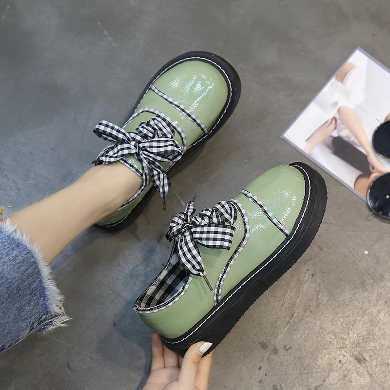 

Japanese soft sister retro small shoes women fashion wild thick bottom Harajuku style student shoes big single shoes women