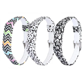 

for Fitbit Flex 2 Silicone Replacement Accessories Wristband with Steel Buckle Color ripple