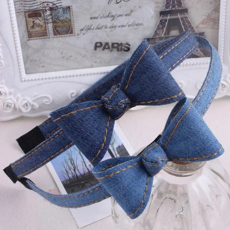 

Wholesale bow cross knot hairband High Quality Denim headband women girl wedding party hair accessories fashion summer headdress