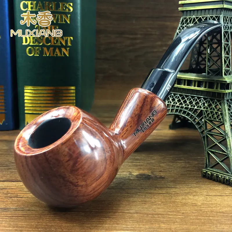 Genuine wood handmade mahogany pipe 9MM filter element rosewood pipe