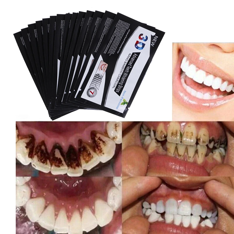 14 пар/кор. отбеливающие полоски для зубов 3D белый гель для зубов, зубная гигиена полости рта полосы для ложных зубов виниры зубной щетки