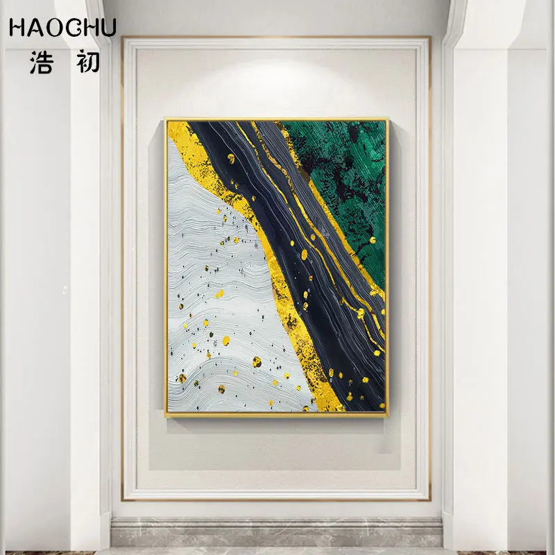 HAOCHU Европейский Мрамор текстура черного желтого цвета с украшением в виде синих