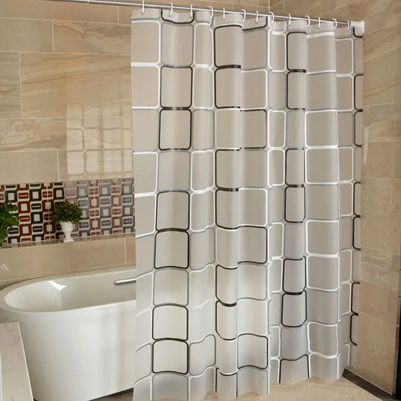 Простая занавеска для ванной PEVA экологичный водонепроницаемый Moldproof пластиковый душ s ванная комната с крюком