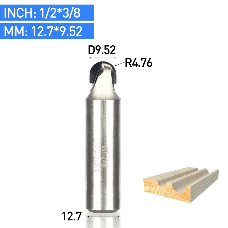 Tideway 1 шт. алмазный круглый бокс маршрутизатор бит PCD CVD покрытие фрезы с головкой резак инструменты для дерева 1/2 хвостовик круглый нос Биты - Длина режущей кромки: Y01802