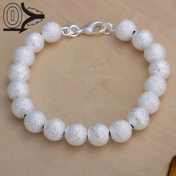 

Wholesale Silver Plated Bracelet,Wedding Jewelry Accessories,Fashion Silver 10M Sand Beads Women Bracelets Bangle