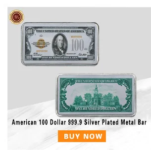 WR 10 долларов мира бумажные деньги Американский 1875 год Красочные банкноты серебряные бруски Роскошные металлические поделки металлические бруски для коллекции