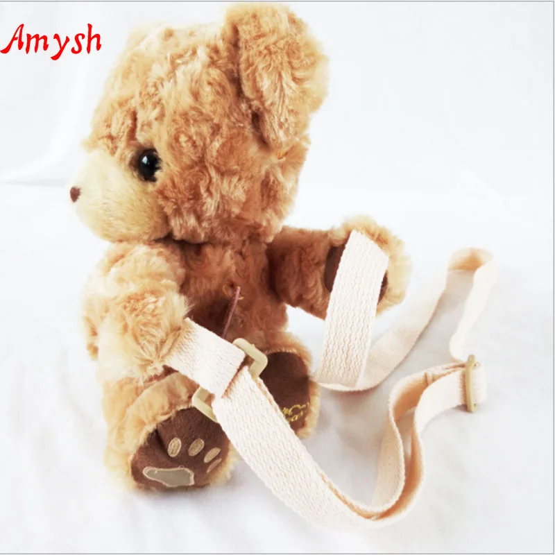 Amysh NEW Christmas Gifts for nursery school cute kids teddy bear backpack Children schoolbag plush hasp baby bags toys | Игрушки и