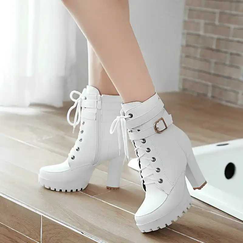 high heel martin boots