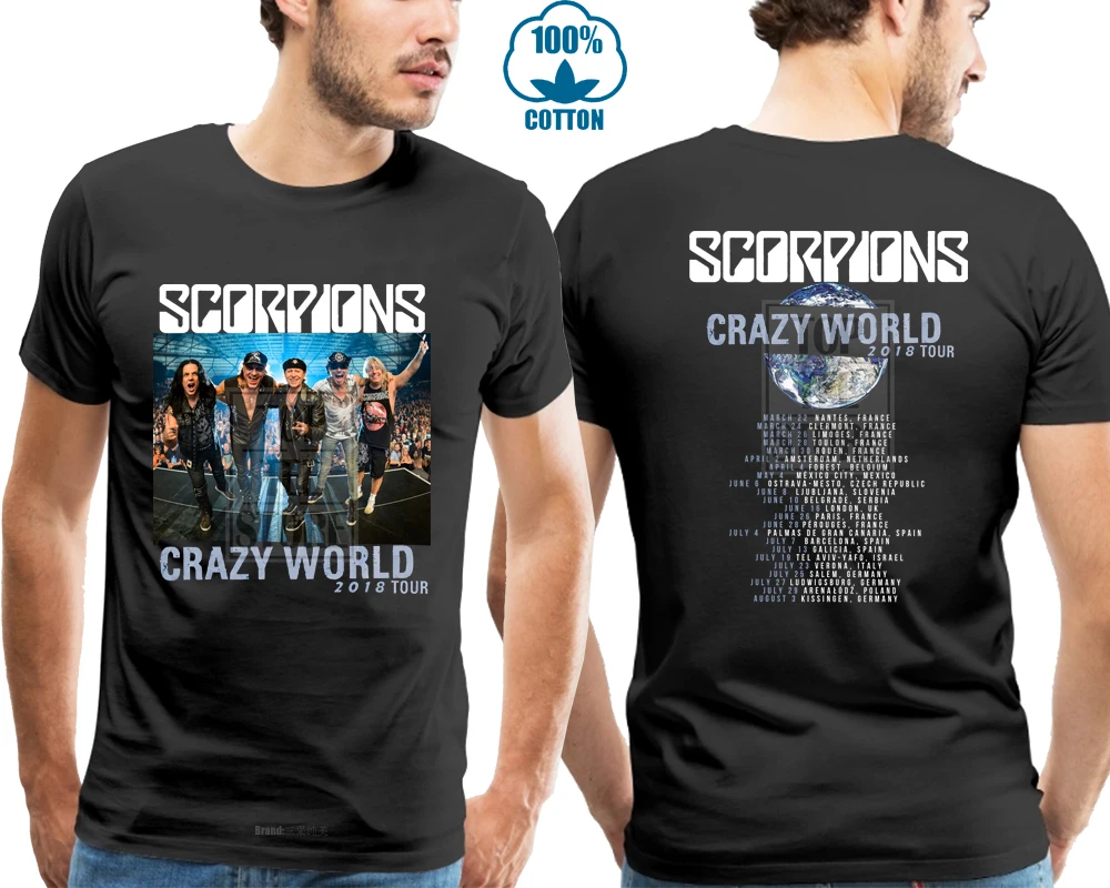 

Scorpion Crazy World Tour 2018 Men'S Black T Shirt Size S To 4Xl