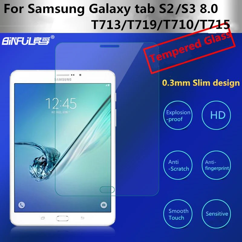 Премиум ультра тонкий 0,3 мм 9H Закаленное стекло-экран протектор для samsung Galaxy Tab S2 S3 8,0 T710 T715 T713 T719 защитная пленка