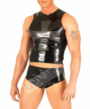 

Latex Suit Tops With Short Pants 100% Nature Latex Handmade Underwear With Shirt