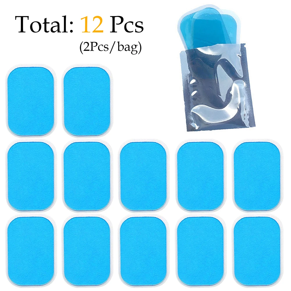 12PCS ABS Hydrogel Pads Gel Sheet Abdominal Muscle Stimulator Trainer Accessories EMS Toning Fitness Gym Home Hydrogel Sticker (2)