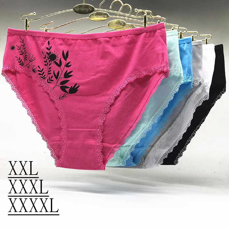 

1PCS Plus Size 2XL 3XL 4XL Women Panties Fashion Solid Color High Quality 90%Cotton Underwear Women Soft Comfortable Pink Briefs