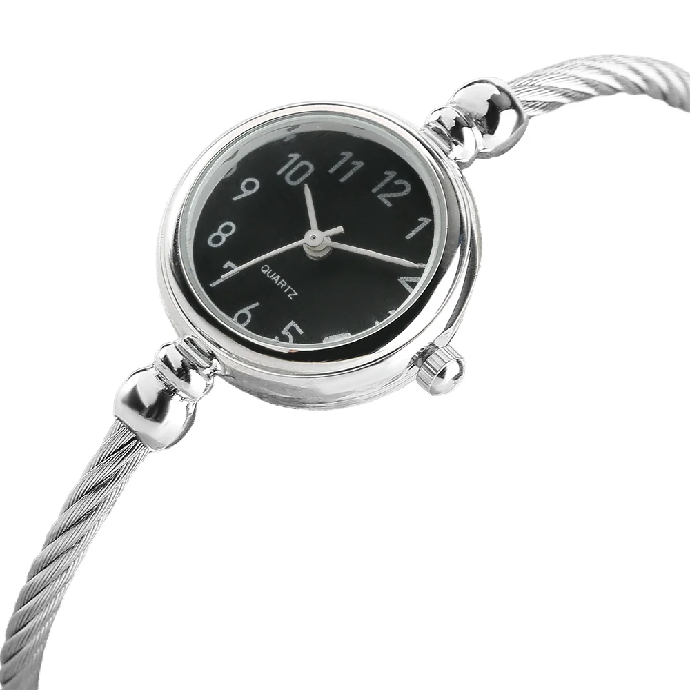 Elegant 2018 New Arrival Women Bangle Watch Roman Number Dial Quartz Wrist Watch Simple Rotating Twist Stainless Steel Band (3)