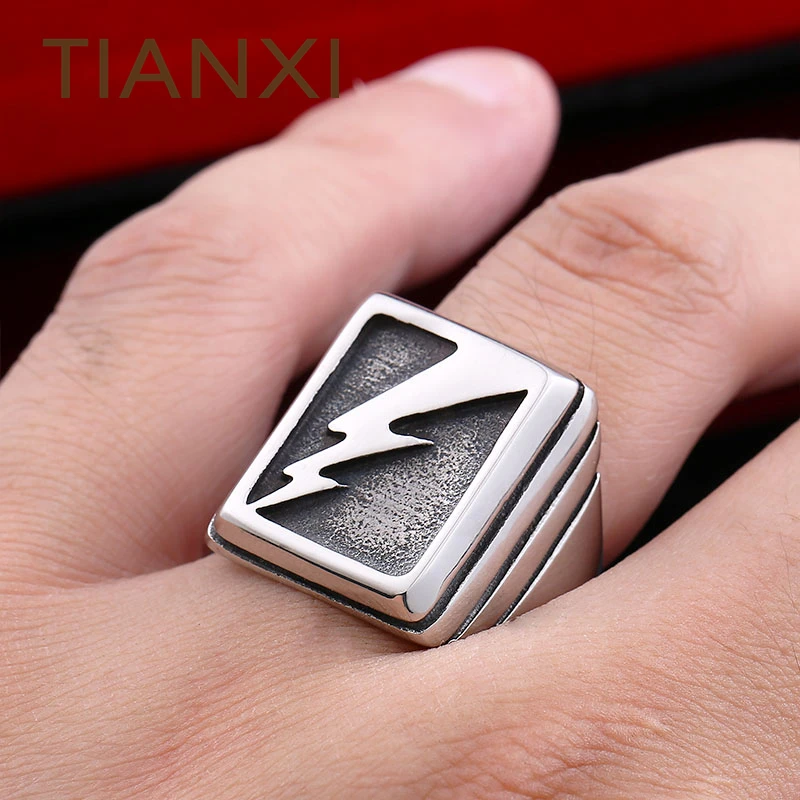 Tianxi Vintage человека Lightning из нержавеющей стали не увядает коллекция титана Мальчика