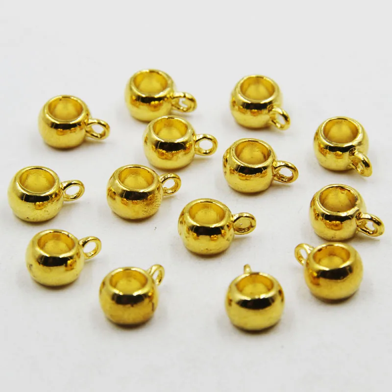 50pcs 7*13mm Silver Connector Bails Beads Popular Jewelry Bails Beads For Jewelry Making Free