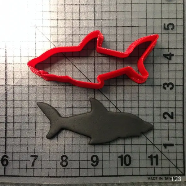 Набор формочек для печенья из серии "Морские акулы", формочка для кексов с 3D принтом, инструменты для украшения торта, кухонные аксессуары - Цвет: shark 2 inch