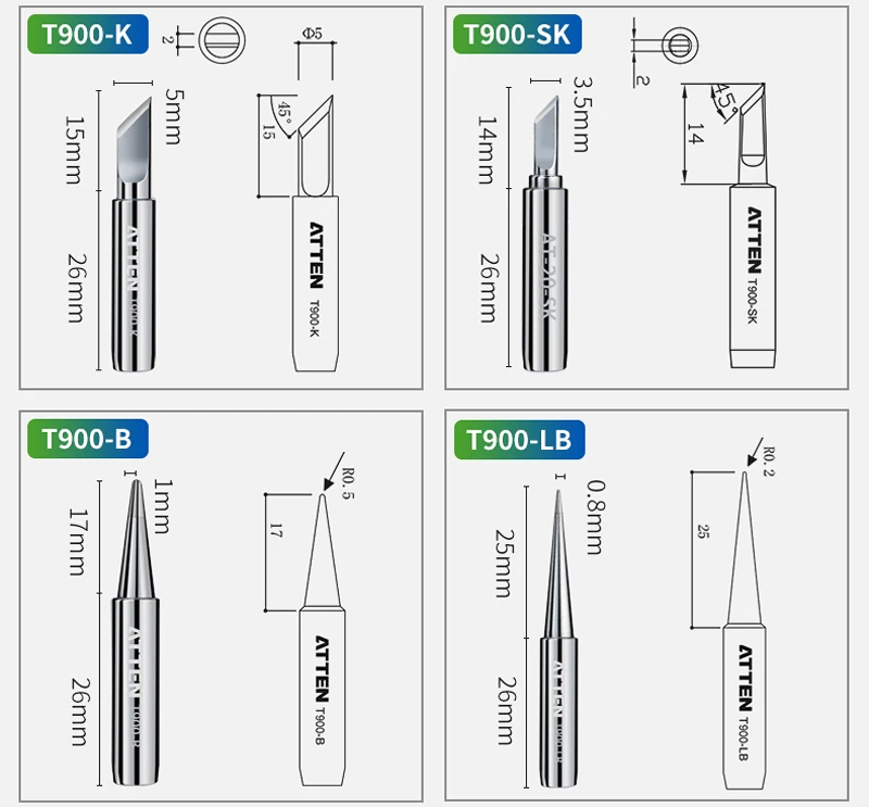 plastic welding sticks ATTEN Original authentic  T-900 Tip For 936 Solder Station welding sticks