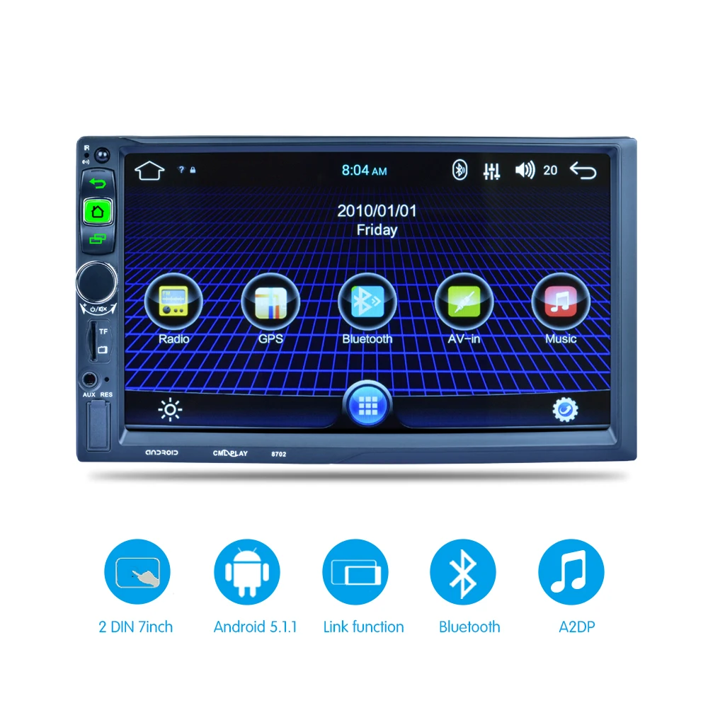 Perfect Onever 7 inch 2din Car Android GPS Navigation Player Android 1080P Car Stereo MP5 MP3 Player with GPS Receiver WIFI Rear Camera 1