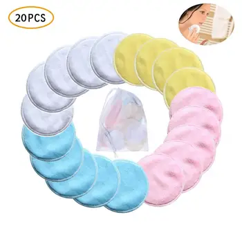 

10/16/20pcs Reusable Make Up Remover Pads Washable Cotton Cloth Puff With Laundry Bag Wipes Face/Eye/Lip Clean Facial Skin Care