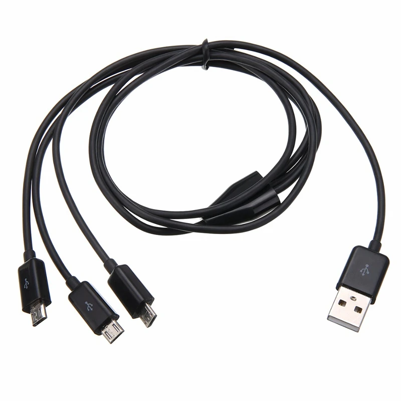 USB 2,0 Мужской до 3 micro usb 2,0 Мужской Y разветвитель кабель для зарядки и передачи данных Шнур Универсальный usb до 3 micro usb кабель для Xiaomi Redmi