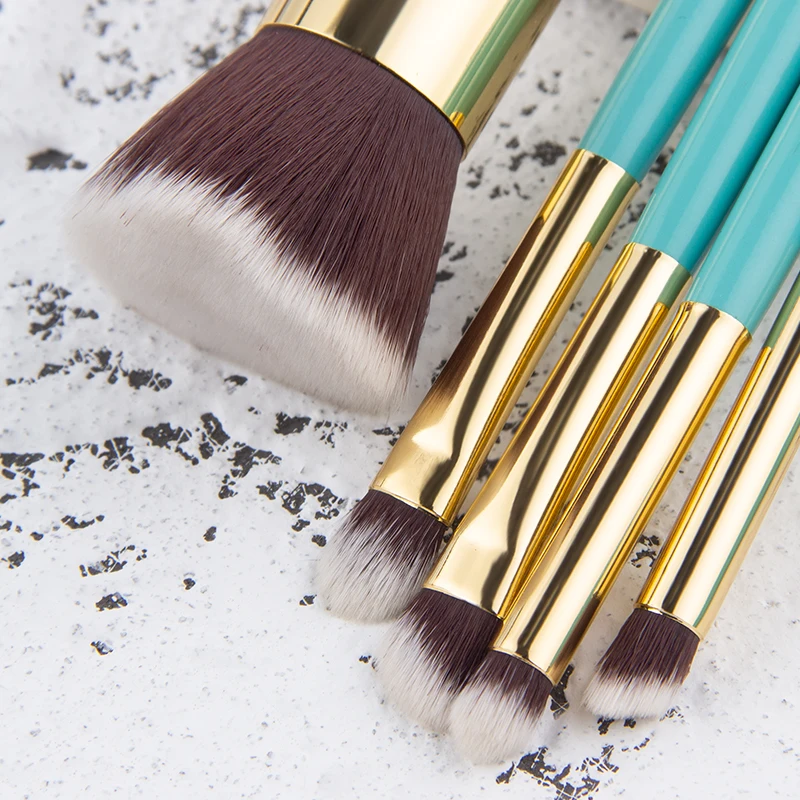 Najtaniej pędzle do makijażu, zestaw pedzli do makijazu, 9 sztuk zestaw, Włókniste włosy, Niebieski, pedzle do make up