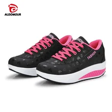 

ALDOMOUR Fitness Shoes Women's Sport for Women Swing Wedges platform zapatos mujer canvas trainers tenis feminino Toning Shoes