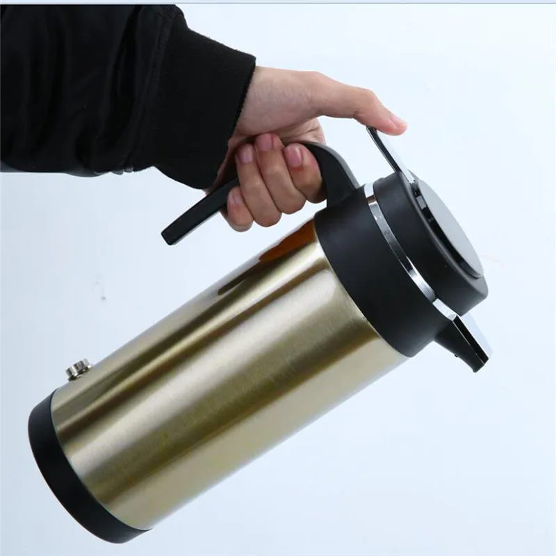 1200ML 304 Stainless Steel 12V 24V Car Electric Kettle Car Heating Water Bottle Travel Thermos Bottle Auto Boiling