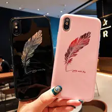 

New Gloss Phone Case For IPhone 6plus IPhone7 8 Plus Feather Cartoon Crown TPU Cover Cases For Iphone X XS XR XS MAX