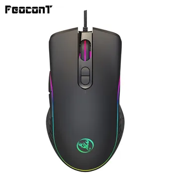 Gaming Mouse Wired 6400DPI 4-level Adjustable Mice Gamer 7 Button RGB LED Color Backlit Opto-electronic Mouse For PC Pro Gamer 4 viewing modes wired mouse model of electronic typoscope for senior citizens vision impared tv magnifier