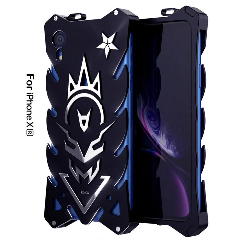 

For iPhone XR Zimon Luxury New Thor Heavy Duty Armor Metal Aluminum Phone Case For Apple iPhone XR Case 6.1"