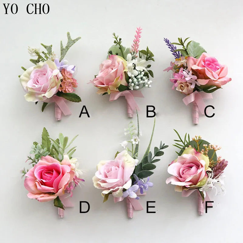 pink wrist corsage boutonniere wedding  (10)