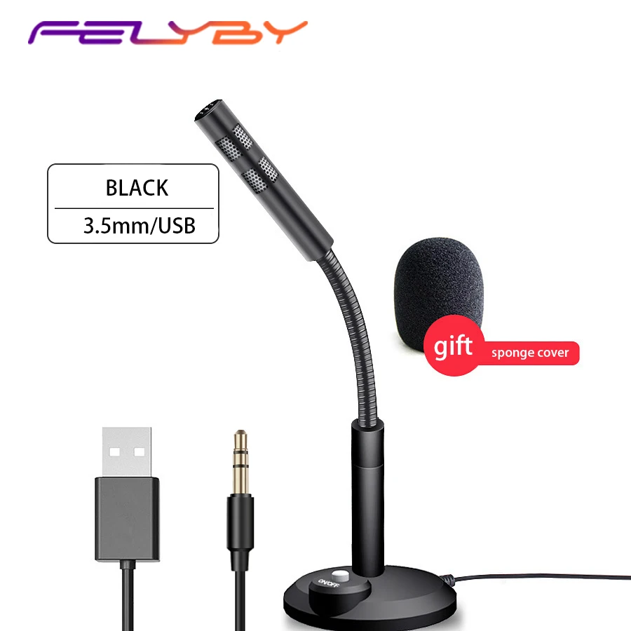 FELYBY JS-F11 Portable Mini Wired 3.5MM/USB Desktop Conference Condenser Microphone Studio Mic for Computer Laptop microphone |