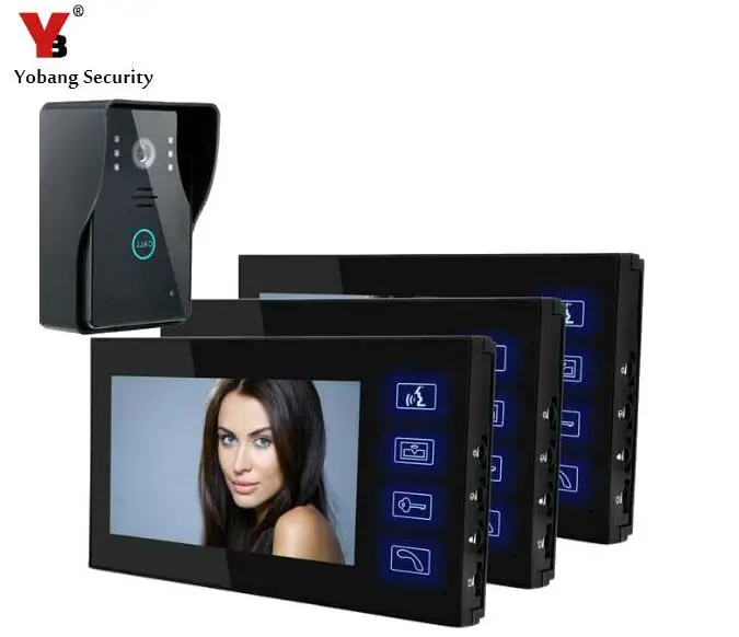 

Yobang Security 7" Color Screen Video DoorPhone Video Doorbell Intercom System Door Entry Intercom Systems Video Door Phone