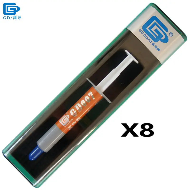 

GD007 Thermal Conductive Grease Paste Silicone Plaster Heat Sink Compound 8 Pieces Net Weight 3 Grams High-end Silver Gray BX3