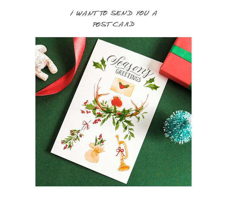 30 листов/упаковка Merry рождественские открытки DIY подарочные карты Рождество тема бумажные карты милые канцелярские