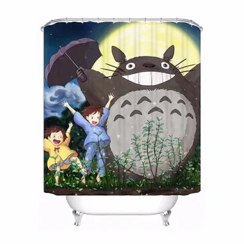 

Custom Home Decor Totoro Cartoon Shower Bath Curtain Mildewproof Waterproof Polyester Various Sizes#0421-21-15