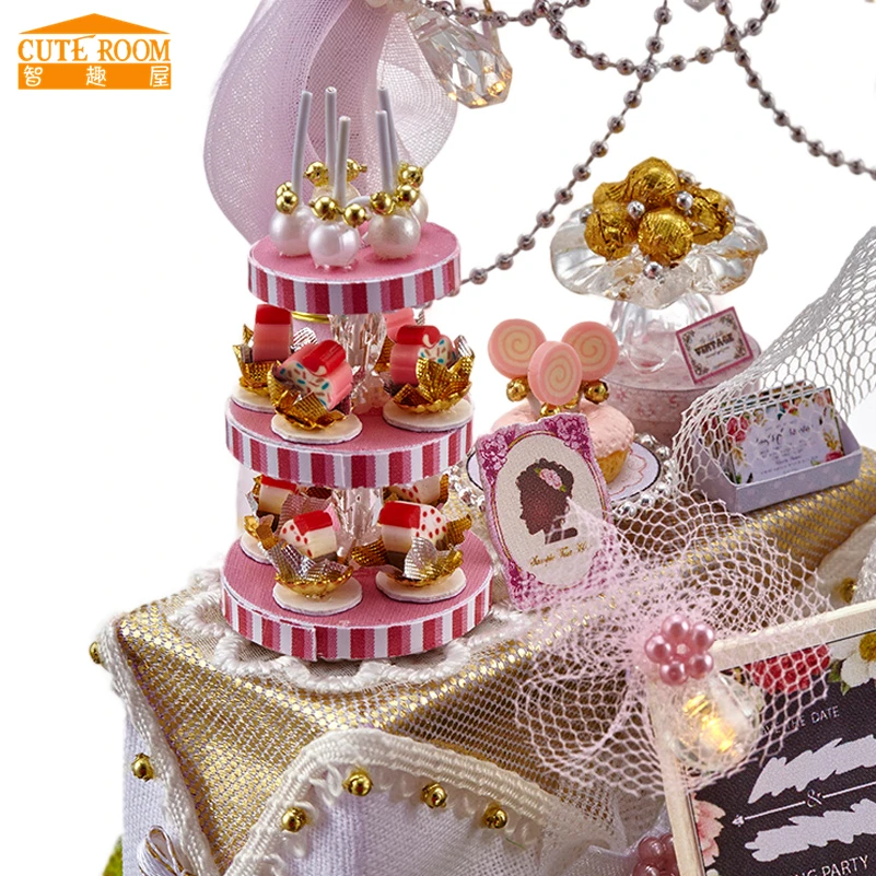DIY Novelty Ball House Miniature Doll House Furniture Miniatura Toys for Wedding Gift Present,Love Forever Dollhouse Kits Model