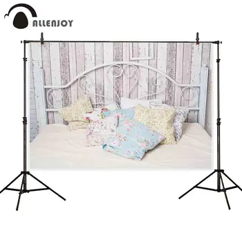

Allenjoy photography background white iron vintage bedroom wood backdrop photocall photo shoot props studio decoration